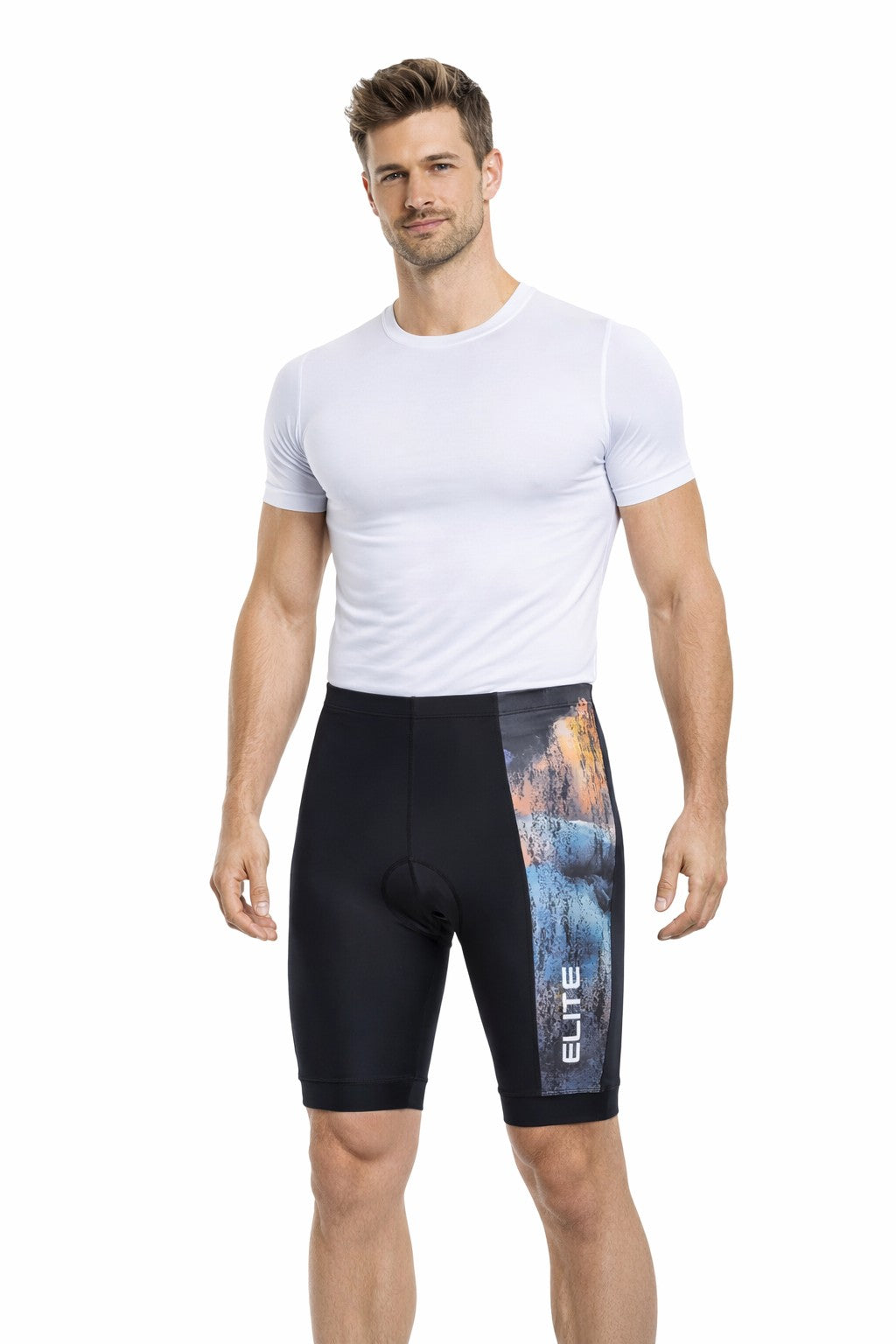 Bermuda ELITE Esporte Masc P/ Ciclista UV PROT/FULLMAXX M PRETO/COLORIDO