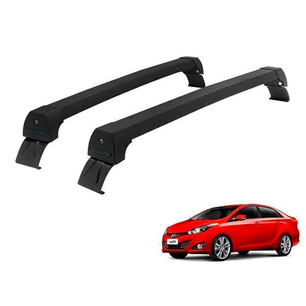 RACK LONG LIFE SPORT ALUM. PRETO P/ HYUNDAI HB20 SEDAN - ATÉ 2019 (PHB20) - PRETO