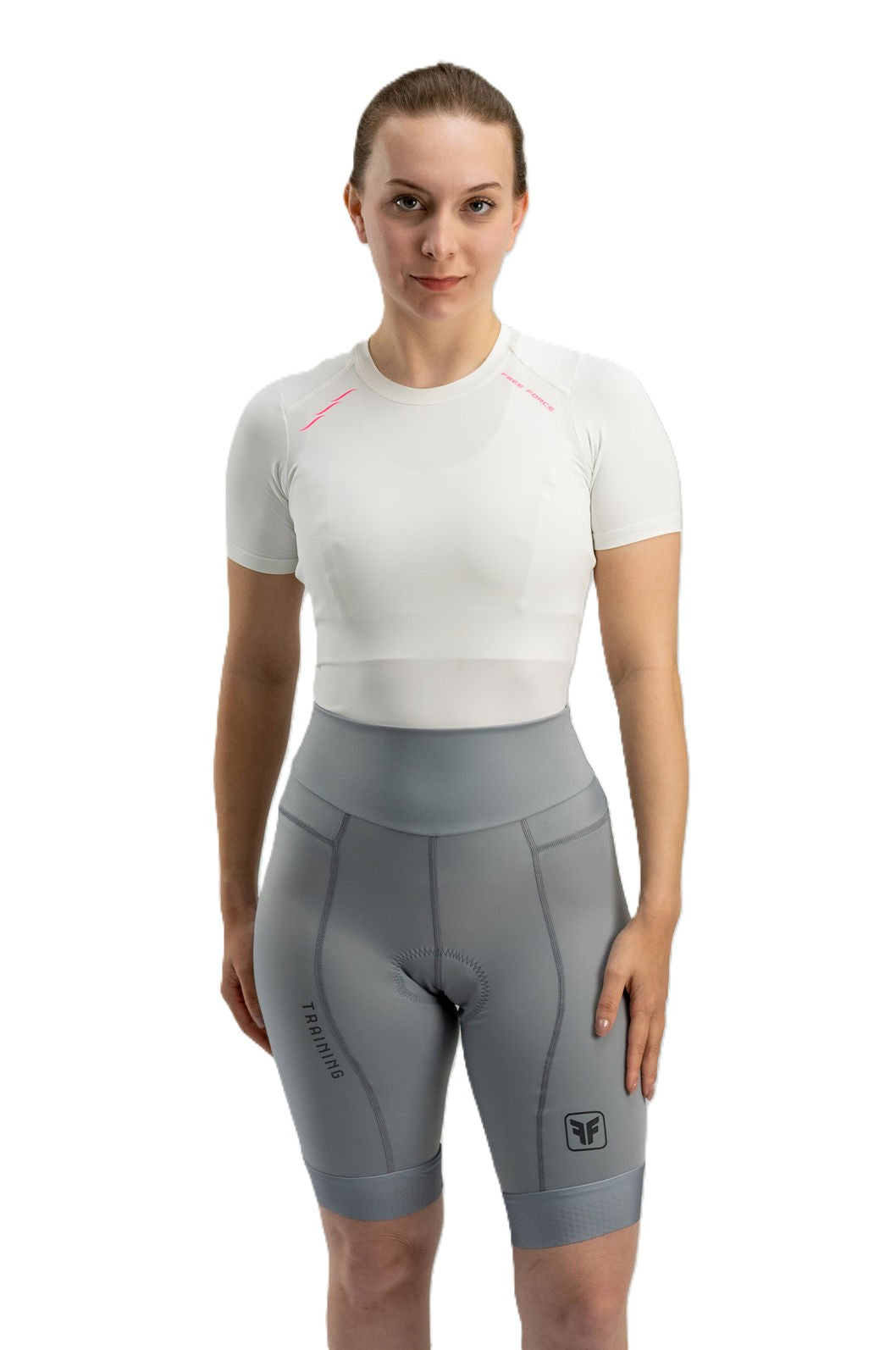 Bermuda de Ciclismo Feminina Free Force Training Cinza P