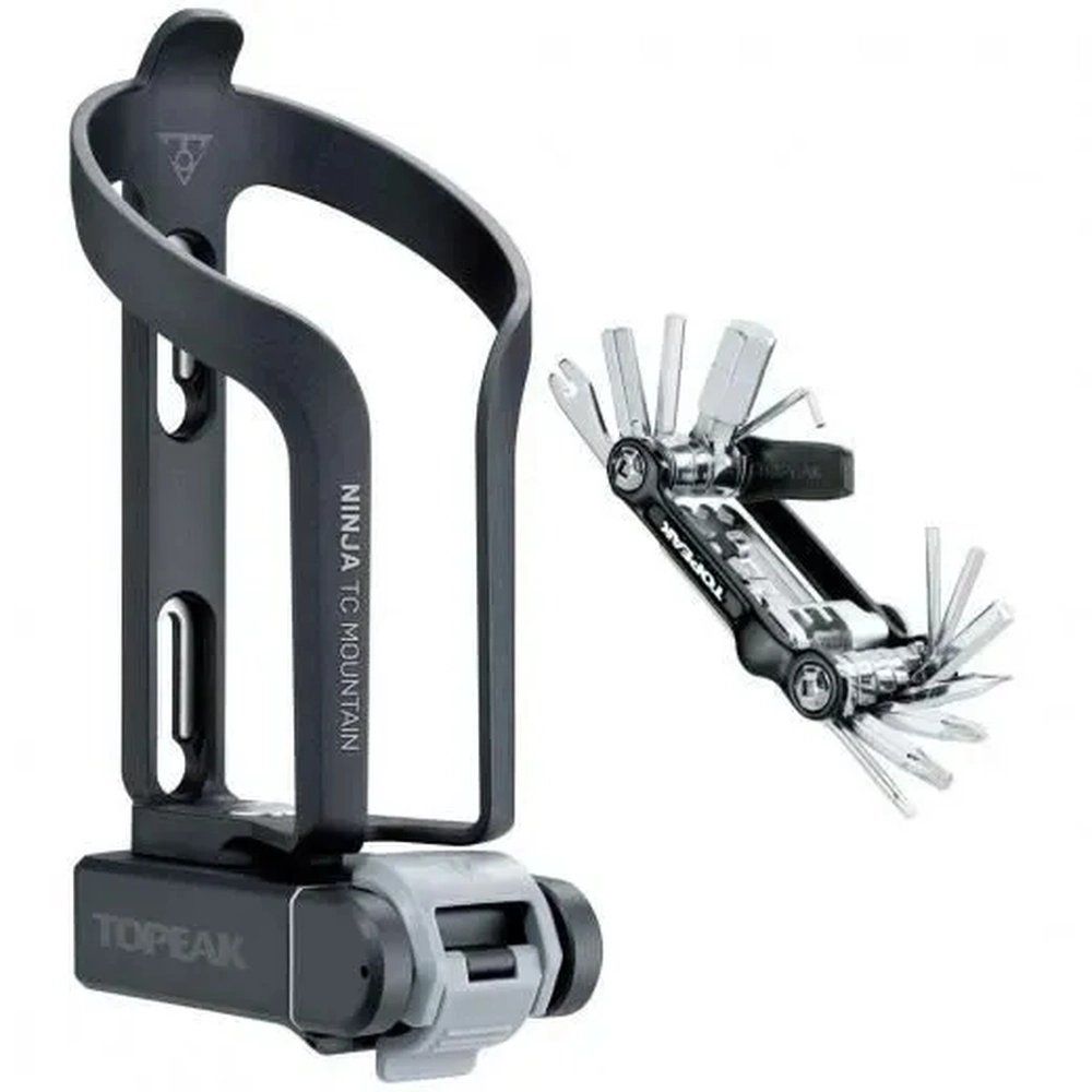 SUPORTE CARAMANHOLA TOPEAK NINJA TC MTB C/ CANIVETE - PRETO