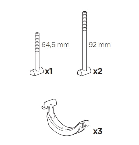 KIT DE FIXAÇÃO THULE PRORIDE 598 P/ SQUAREBAR (8895)