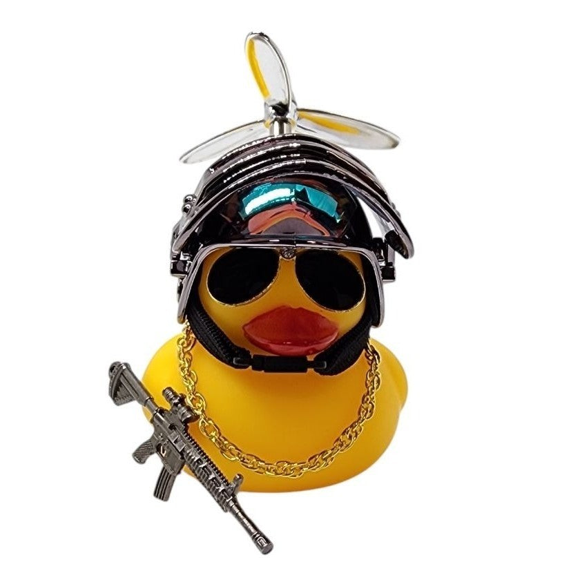 Buzina Silicone Pato Com Capacete Cromado