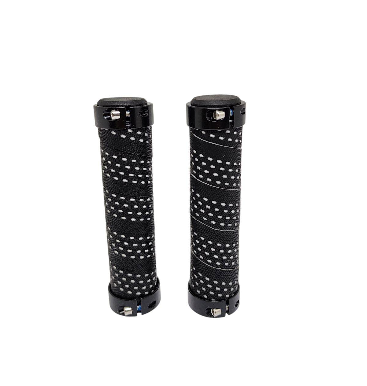 MANOPLA MTB EM EVA COM TRAVA 130MM ELLEVEN PRETO/BRANCO