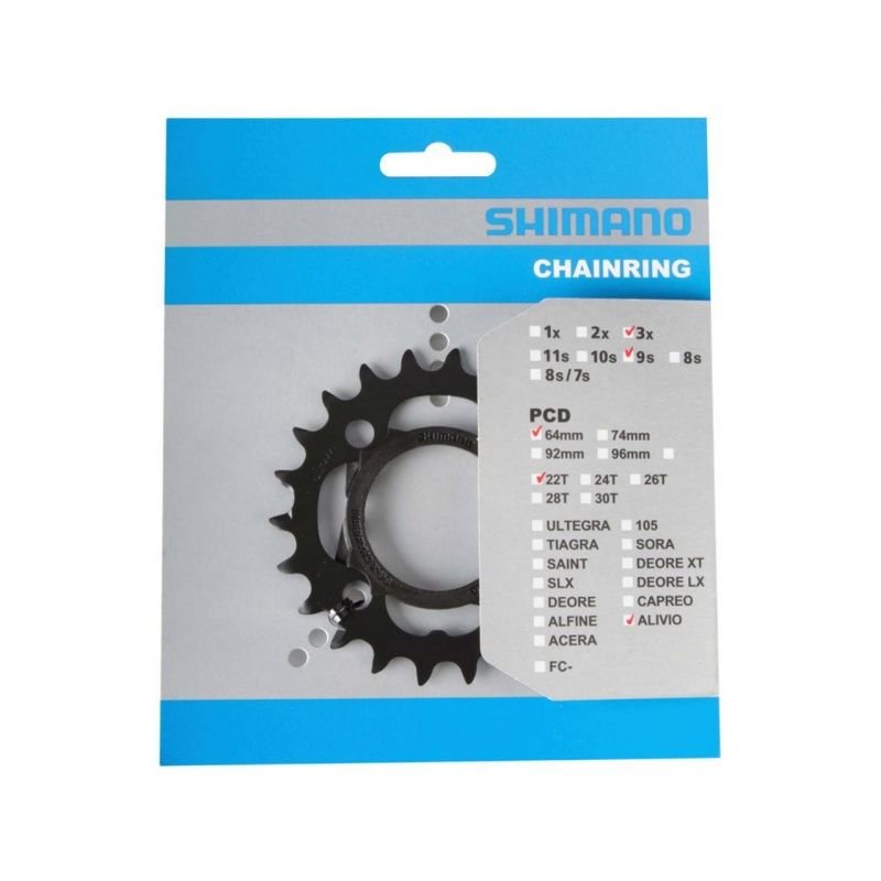COROA 22D SHIMANO ALIVIO M4000 9V (BCD64MM) - PRETO