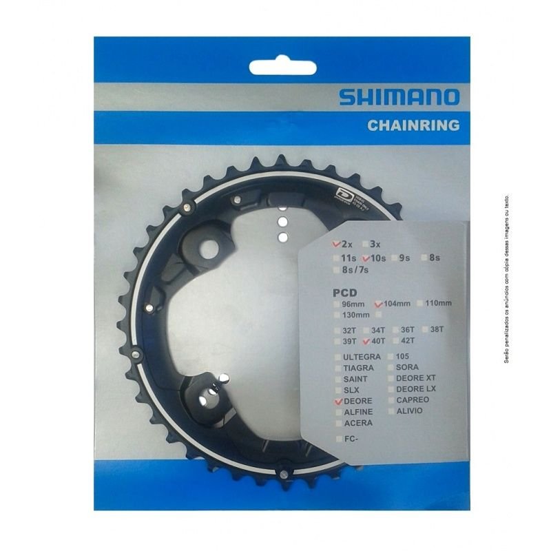 COROA 40D SHIMANO DEORE M615 (Y1P098030) - PRETO