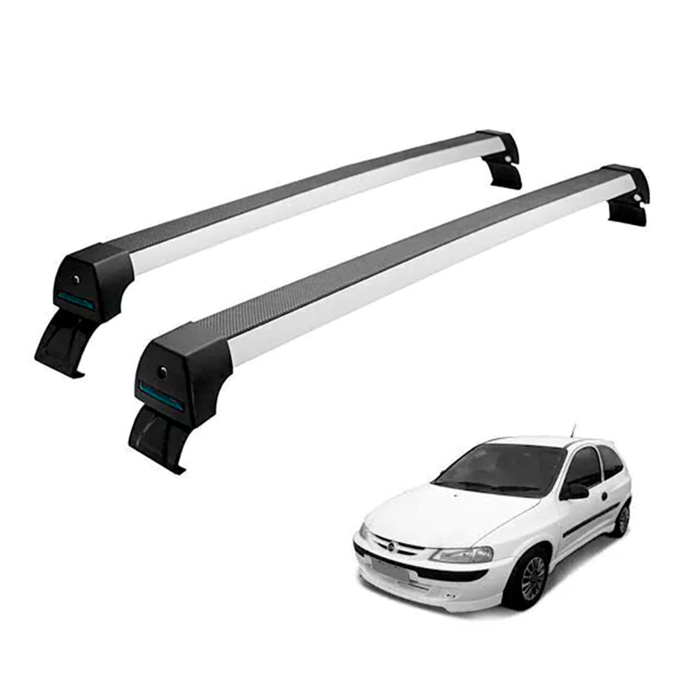 RACK LONG LIFE SPORT ALUM. PRATA P/ CHEVROLET CELTA - 2 PORTAS A PARTIR DE 2003 (ACe-2)