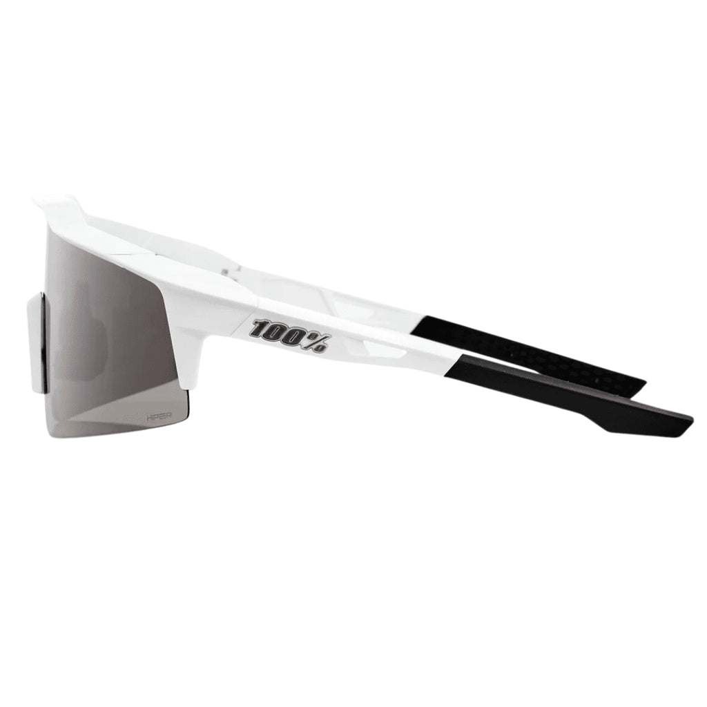 OCULOS 100% SPEEDCRAFT SL -  MATTE WHITE - HIPER SILVER MIRROR LENS