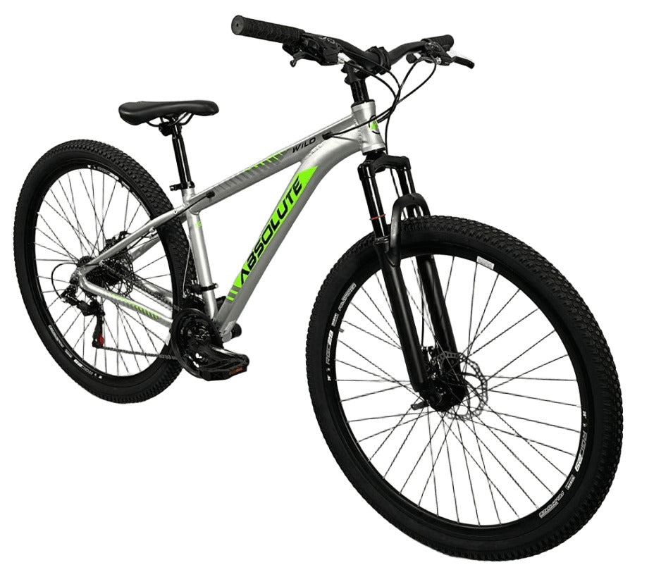 BICICLETA  ARO 29 ABSOLUTE WILD PRATA/VERDE S - 15