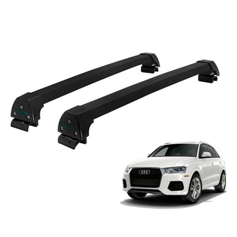 RACK LONG LIFE SPORT ALUM. PRETO P/ AUDI Q3 C/ LONGARINA - 2012 A 2018 (PQ3)
