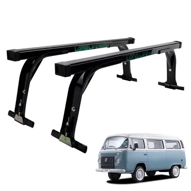 RACK DE TETO LONG LIFE AÇO P/ PESADO KOMBI (ATÉ 1997) – BARRA 1400 MM - ALTURA 240 MM (TETO BAIXO) (PK) - PRETO