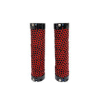 MANOPLA MTB EM EVA COM TRAVA 130MM RELEVO ELLEVEN PRETO/VERMELHO