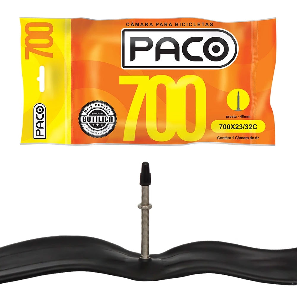 Camara 700x25c Paco 48mm Fv Valvula Fina