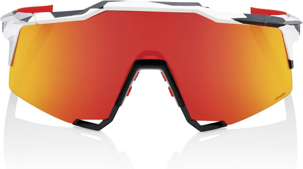 Oculos 100% Speedcraft - Soft Tact Grey Camo - Hiper Red Multilayer Mirror Lens
