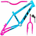 QUADRO 16 GARFO GTI TWISTER REBAIXADO ALUMÍNIO AZUL/ROSA C/ GUIDÃO