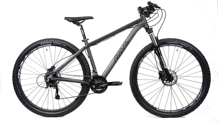 BICICLETA 29 RAVA PRESSURE 24V HIDRÁULICO C/ TRAVA - GRAFITE / (M - 17)
