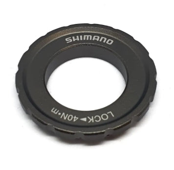TAMPA DO ROTOR SHIMANO CENTER LOCK EXTERNO ALUM PRETO C/ LETRAS