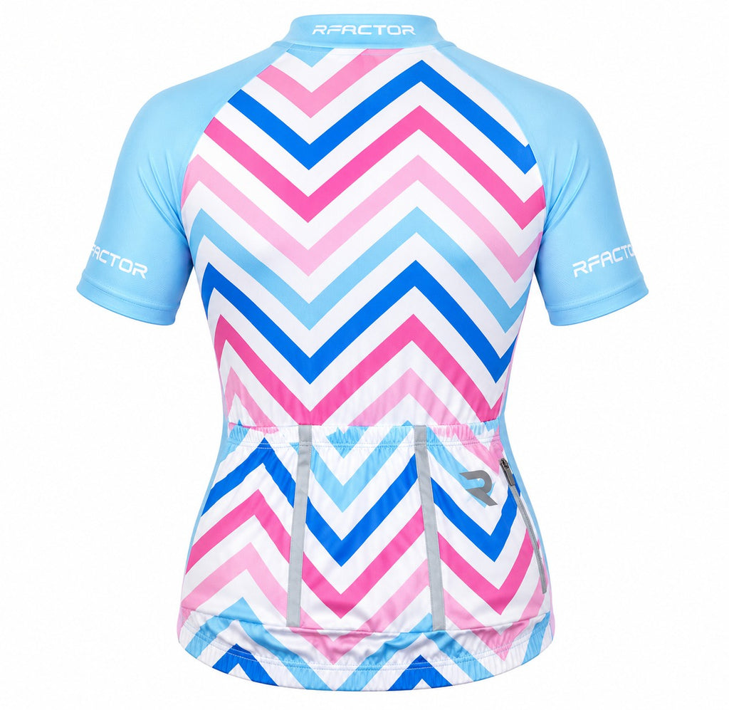CAMISA CICLISMO FEMININO REFACTOR DUNA BRANCO/AZUL/ROSA