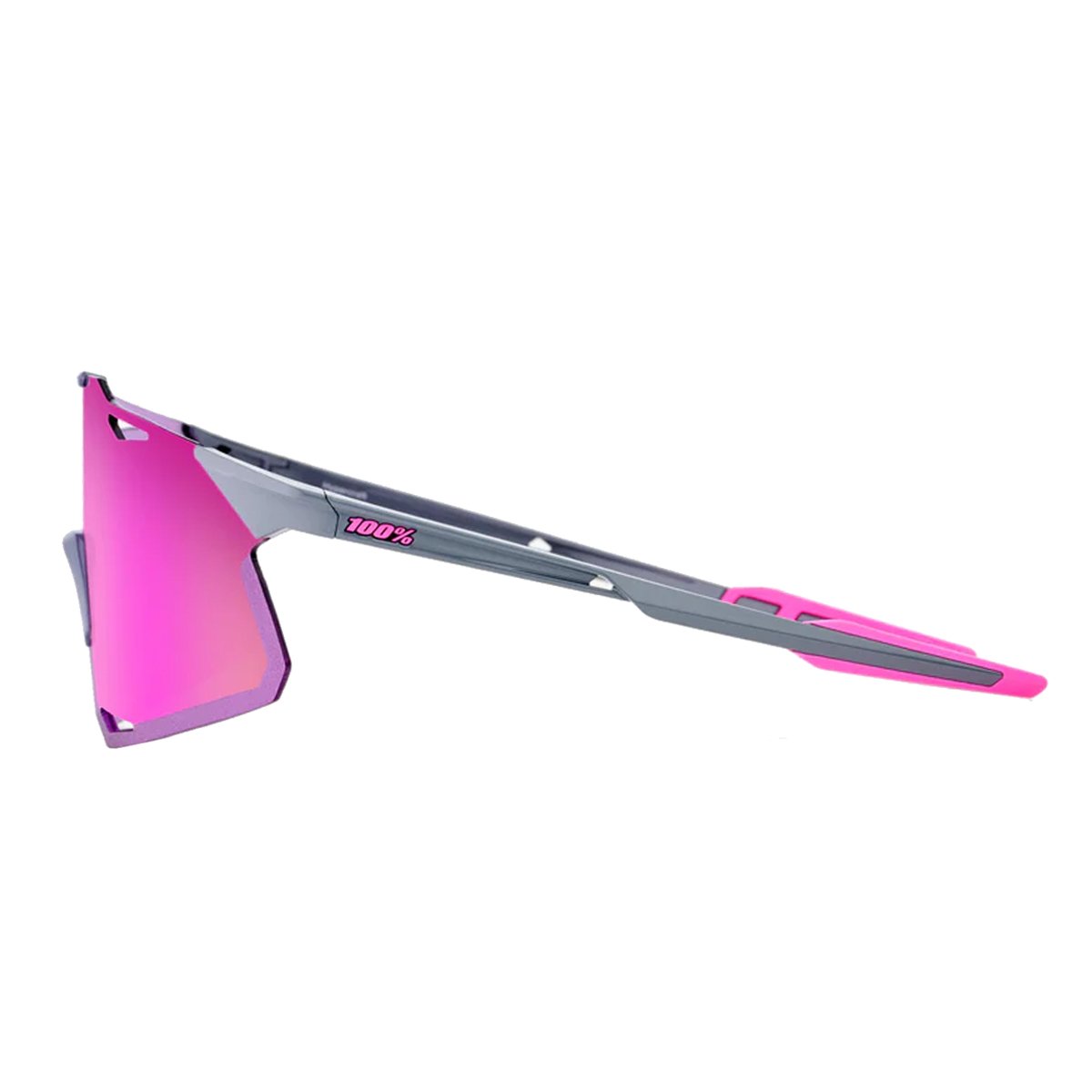 Oculos 100% Hypercraft - Gloss Light Grey - Purple Mirror Lens