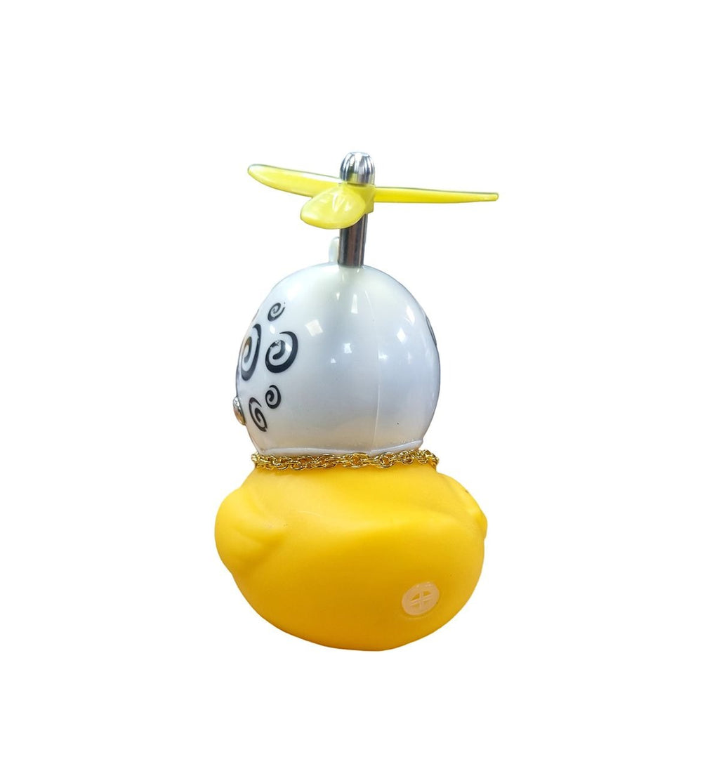 BUZINA SILICONE PATO COM CAPACETE BRANCO OVELHA PSICODÉLICO