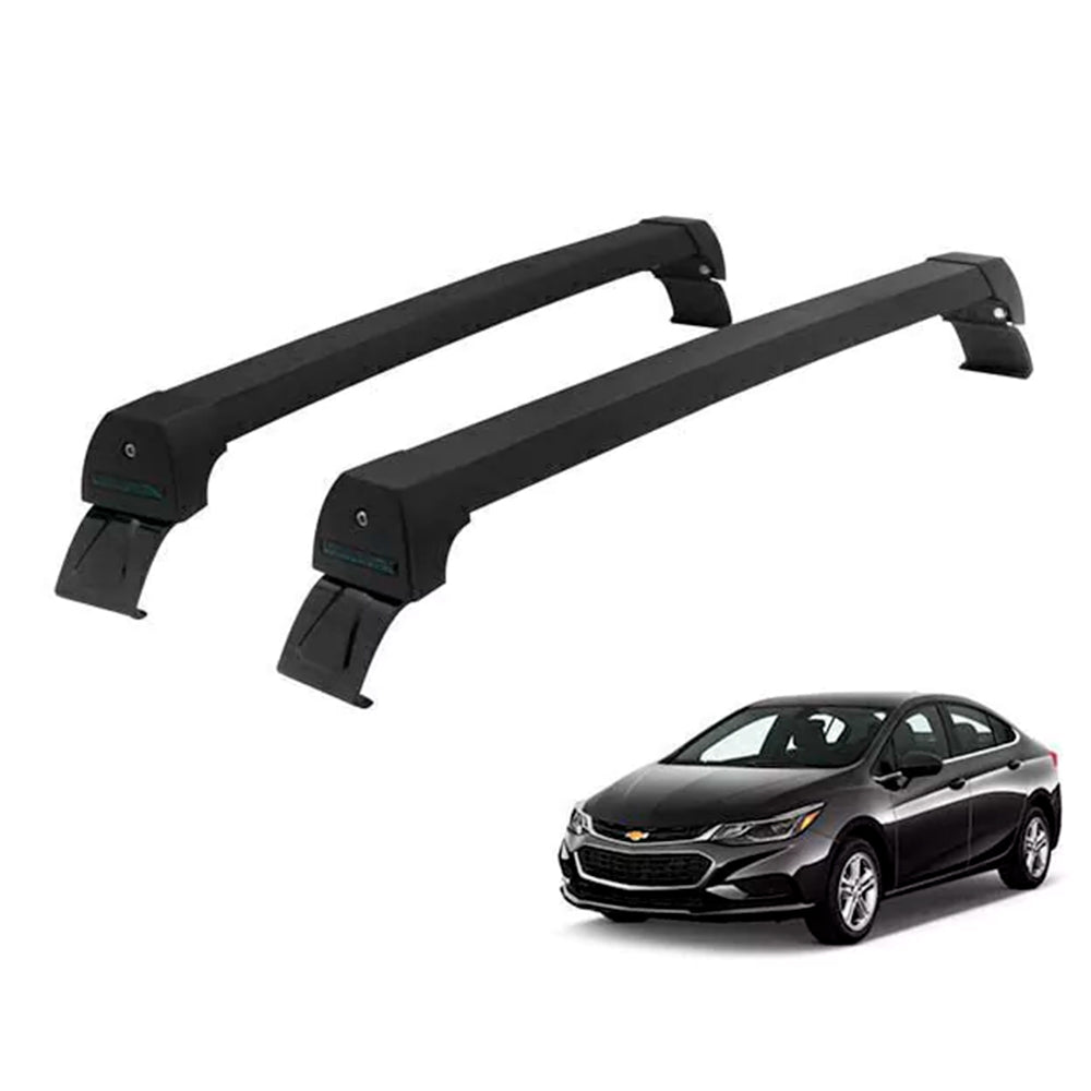 RACK LONG LIFE SPORT ALUM. PRETO P/ CHEVROLET CRUZE SEDAN - 2017 EM DIANTE (PCz)