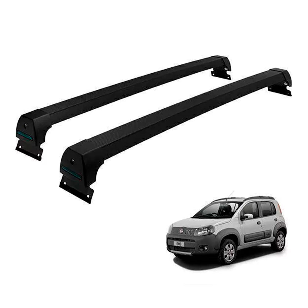 RACK LONG LIFE SPORT ALUM. PRETO P/ FIAT UNO WAY C/ LONG. - 4 PORTAS A PARTIR DE 2011 (PWAY) - PRETO