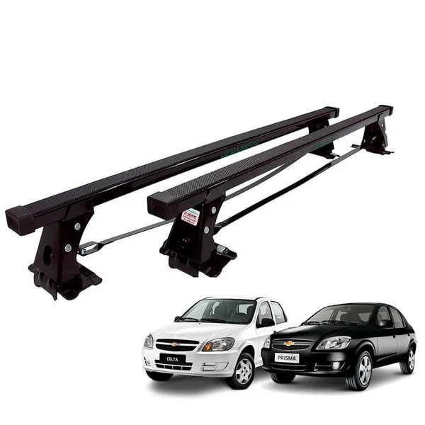 RACK DE TETO LONG LIFE AÇO CHEVROLET PRISMA TODOS ATÉ 2012 4 PORTAS - PRETO
