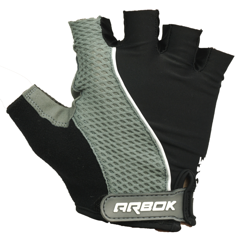 Luva Para Ciclismo Arbok Dedo Curto Mirage Preto Cinza Tam Gg Com Velcro