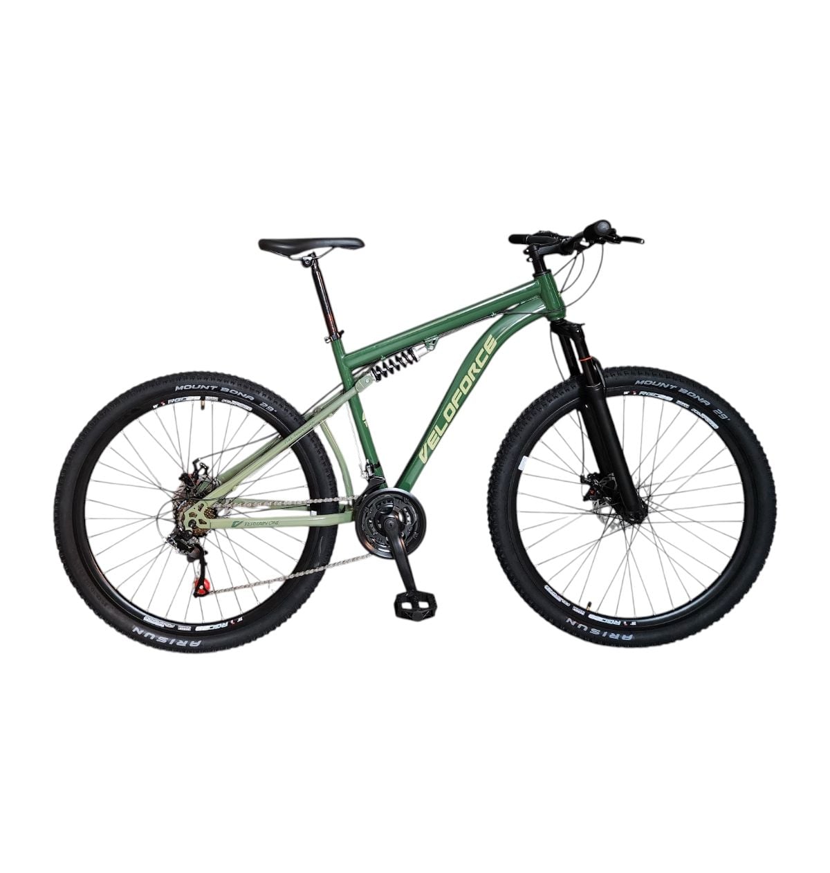 Bicicleta Aro 29 Veloforce Terrain Full 21V Disco T17 Verde/Bronze