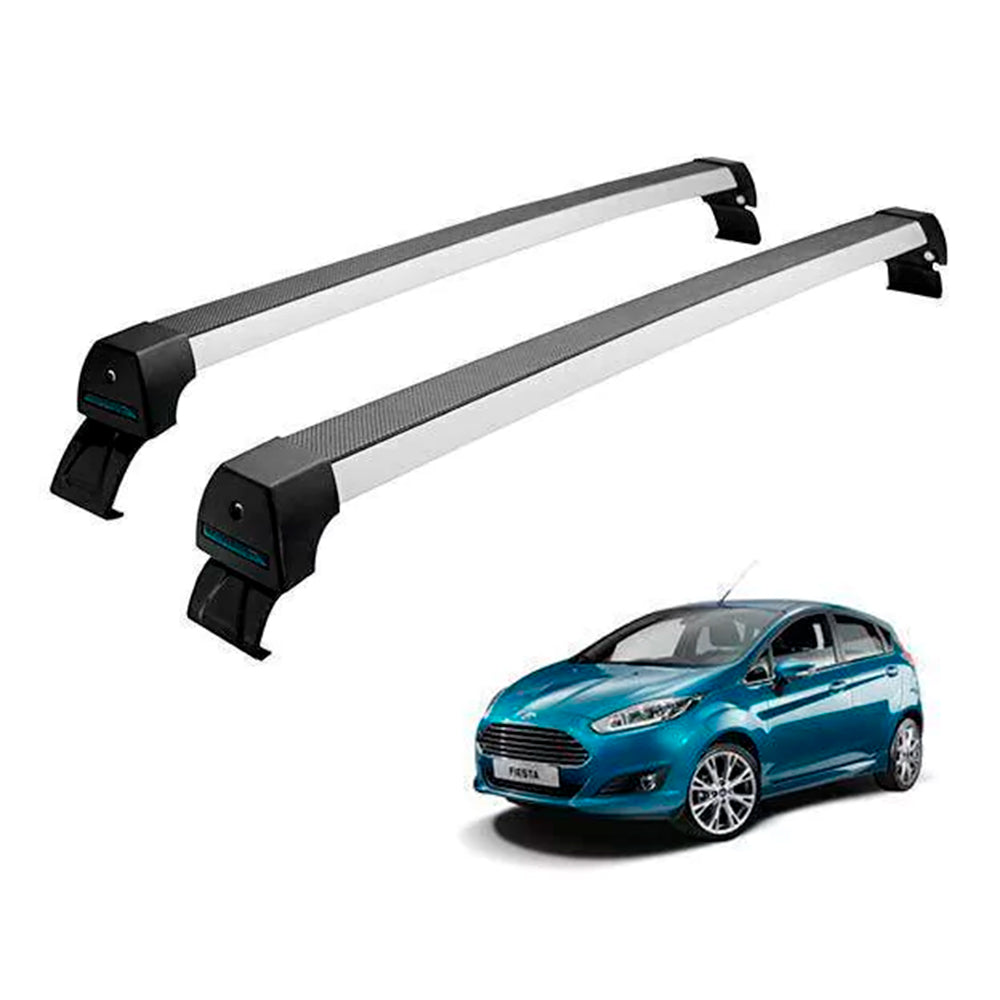 RACK LONG LIFE SPORT ALUM. PRATA P/ FORD NEW FIESTA HATCH - A PARTIR DE 2011 (ANFHS)