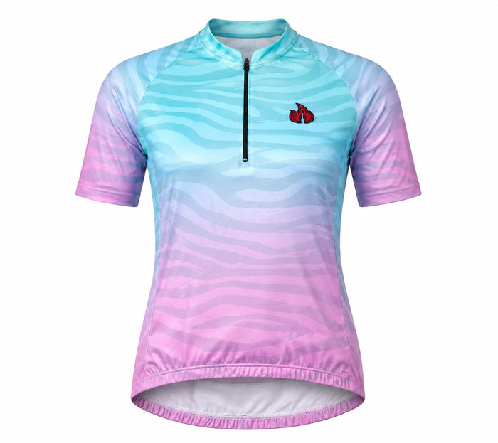 Camisa Ciclismo Filip Dillis Feminina Verde/Rosa - VERDE/ROSA / G