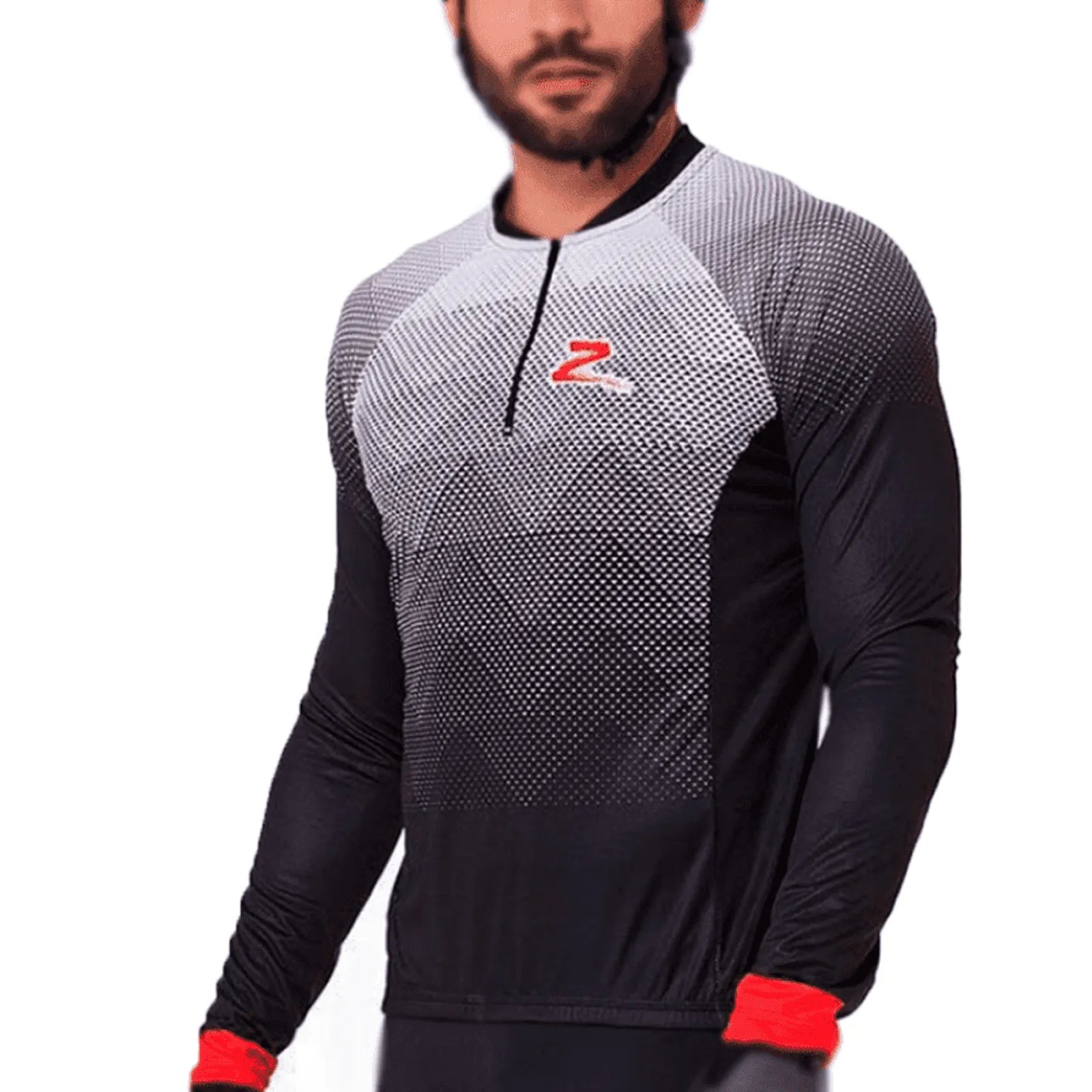 CAMISA CICLISMO Z-NINE RIDE M.LONGA TRIANGLE - PRETO - P