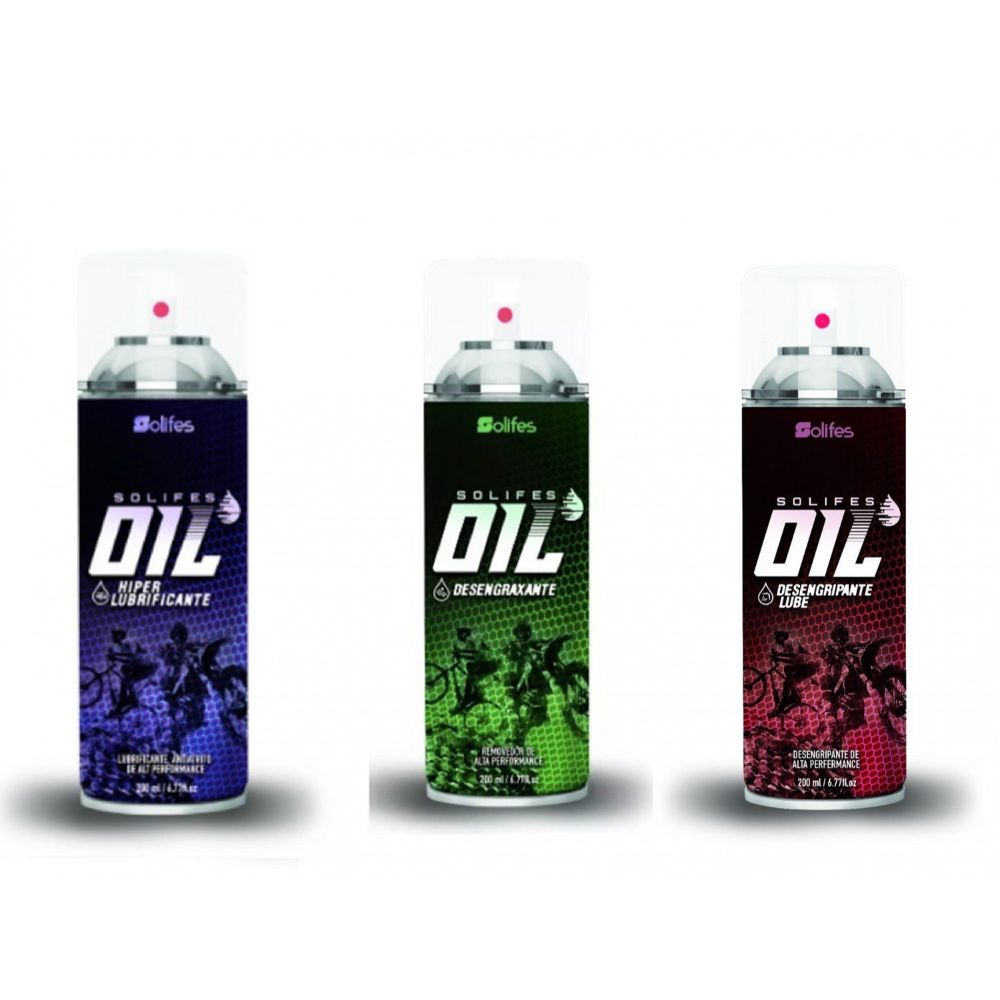 KIT SOLIFES LUBRIFICAÇÃO E LIMPEZA ALTA PERFORMANCE (200ML) - PRETO