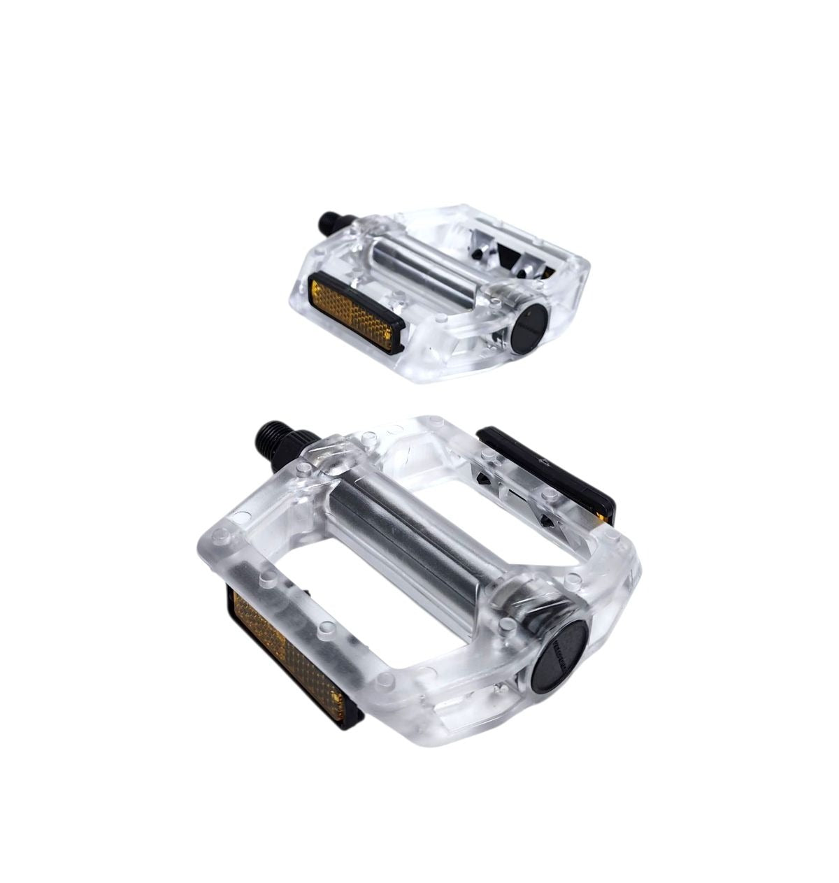 PEDAL PLATAFORMA 9/16 ESFERADO ACRÍLICO COM REFLETOR TRANSPARENTE