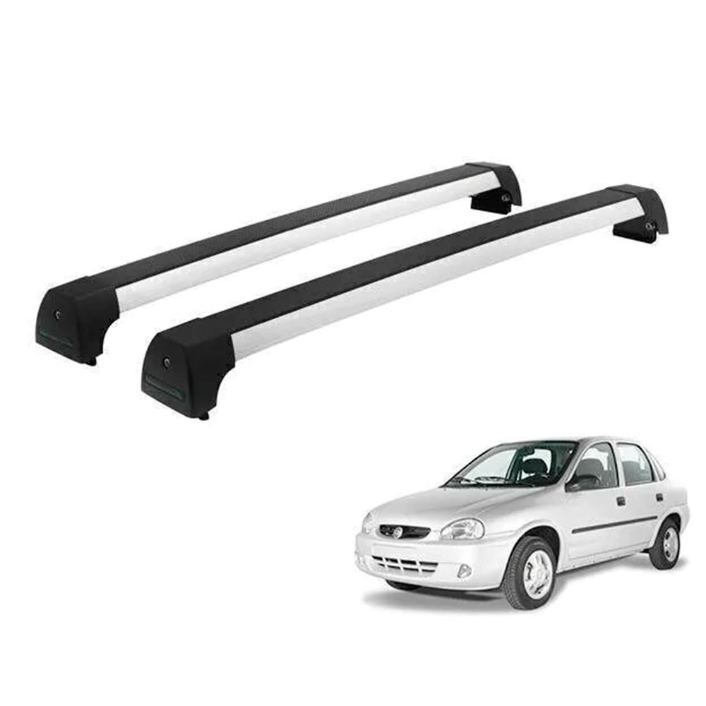RACK LONG LIFE SPORT ALUM. PRATA P/ CHEVROLET CORSA SEDAN- 2/4 PORTAS ATÉ 2003 (ACs) - PRATA