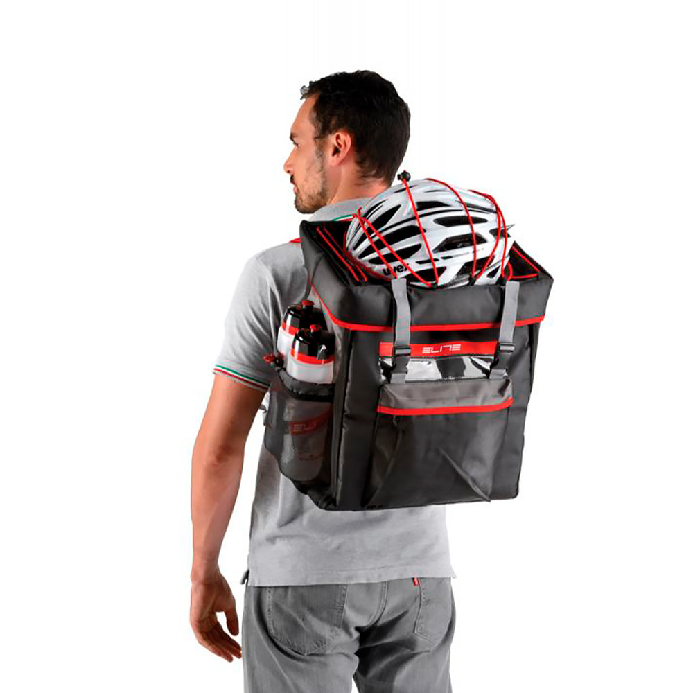 MOCHILA CICLISMO ELITE TRI BOX TRIATHLON MULTIFUNCIONAL - GRAFITE/VERMELHO