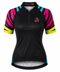 CAMISA CICLISMO FILIP DILLIS FEMININO PRETO/PINK/AMARELO/TURQUESA