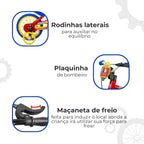BICICLETA 12 NATHOR FIRE MAN - AZUL/VERMELHO/AMARELO