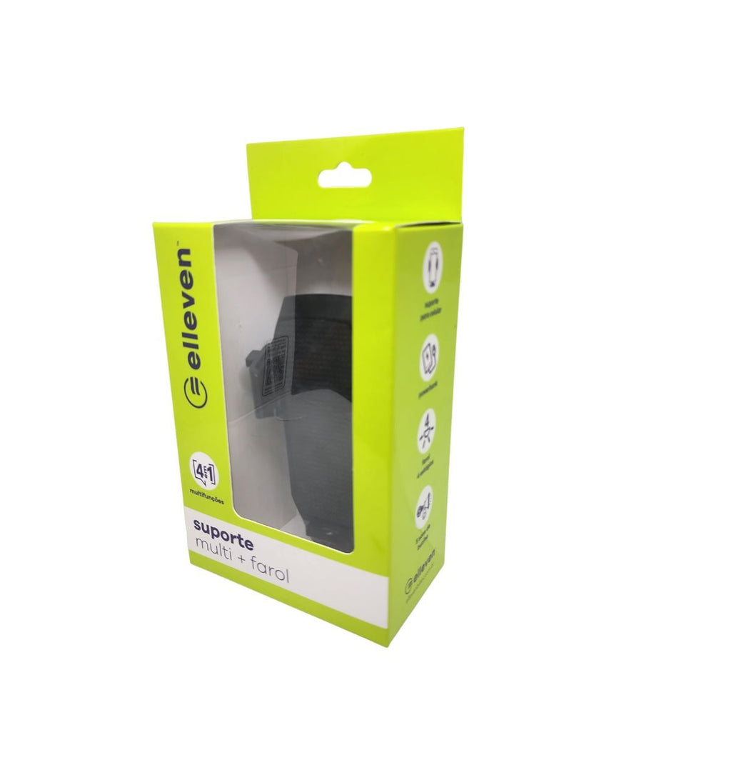 Suporte Elleven 4 em 1 para Celular com Farol, Buzina e Power Bank - Preto