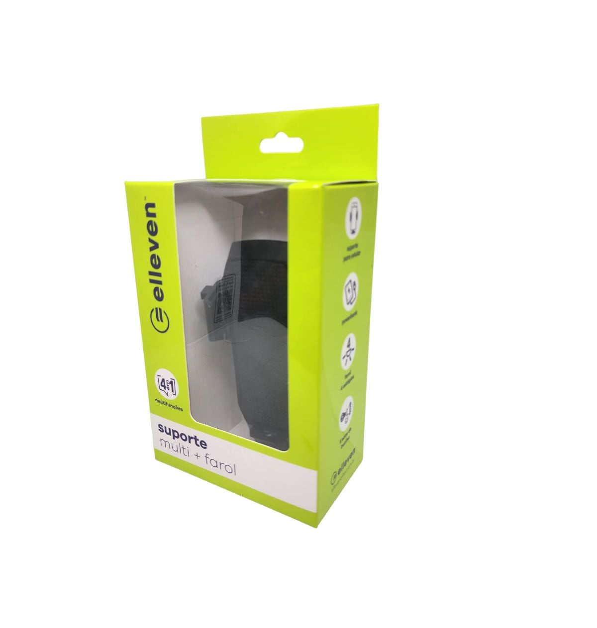 Suporte Elleven 4 em 1 para Celular com Farol, Buzina e Power Bank - Preto