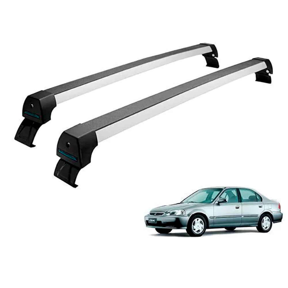RACK LONG LIFE SPORT ALUM. PRATA P/ HONDA CIVIC - ATÉ 2000 (AH) - PRATA