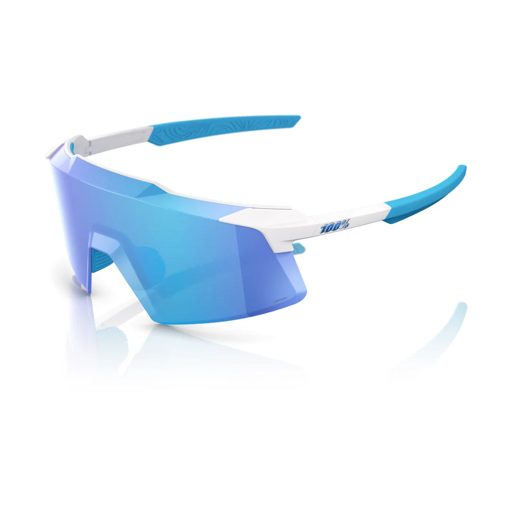 OCULOS 100% AEROCRAFT - MATTE WHITE - HIPER BLUE MIRROR