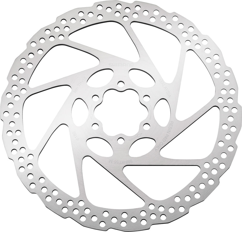 ROTOR DE FREIO A DISCO SHIMANO RT56 180MM (ESMRT56MC) - PRATA