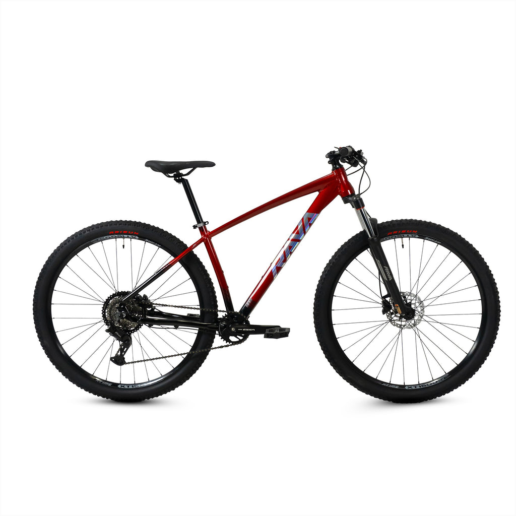 BICICLETA 29 RAVA RAKAN SHIMANO ESSA 8V FREIO MT200 HIDRÁULICO VERMELHO L-19