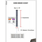EIXO PASSANTE ICTUS 12MM TRASEIRO C/ ARRUELA (L:18MM TP: M12x1,75MM) - PRETO