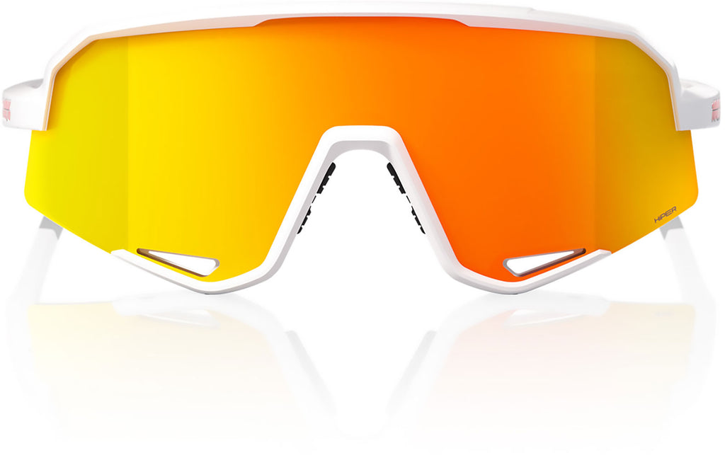 OCULOS 100% SLENDALE - MATTE WHITE - HIPER RED MULTILAYER MIRROR