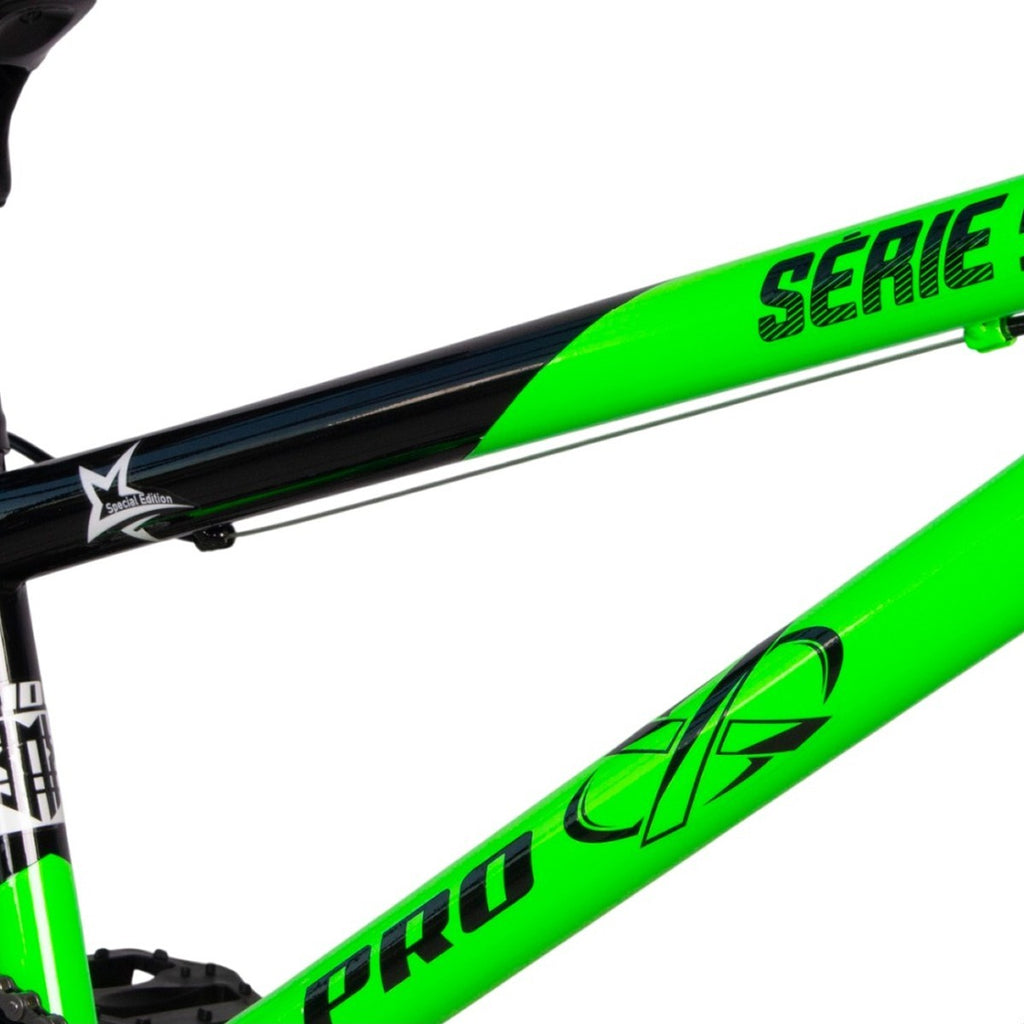BICICLETA ARO 20 AÇO BMX SERIE 5 LIMITED VERDE NEON/PRETO