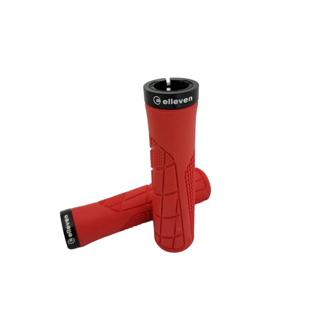 MANOPLA ELLEVEN MTB CITY 130MM EMBORRACHADA C/ TRAVA VERMELHO