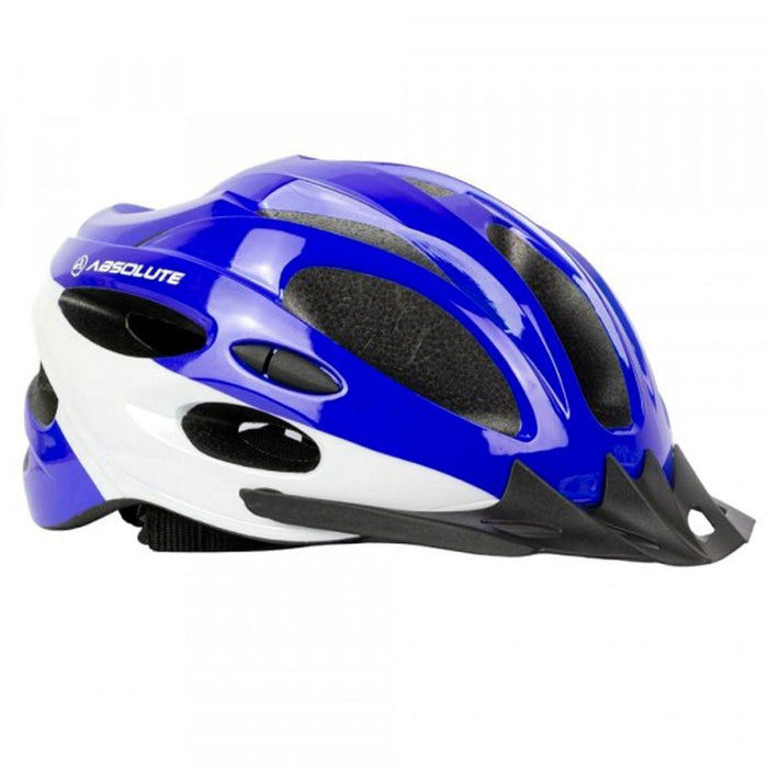 CAPACETE ABSOLUTE NERO MTB C/ PISCA LED - M / AZUL/BRANCO