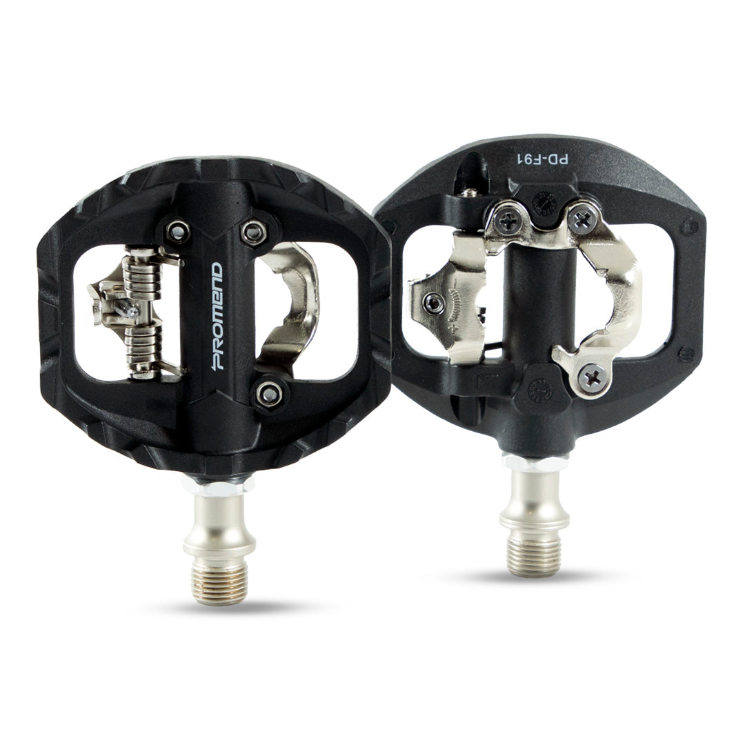 PEDAL 9/16 DUPLA FACE CLIP PLATAFORMA PROMEND PD-F91 C/ TAQUINHOS - PRETO