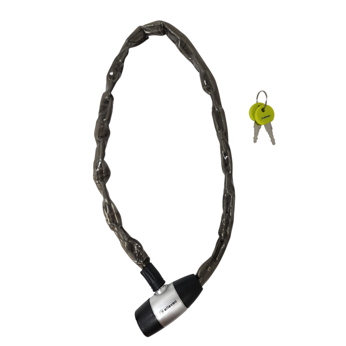 CADEADO ESPIRAL ELLEVEN CORRENTE CHAVE 3,5MM X 800MM PRETO